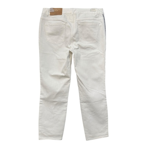 Coldwater Creek White Triple Stripe Tuxedo Slim Leg Jeans Women’s Size 6 NWT - Picture 3 of 9